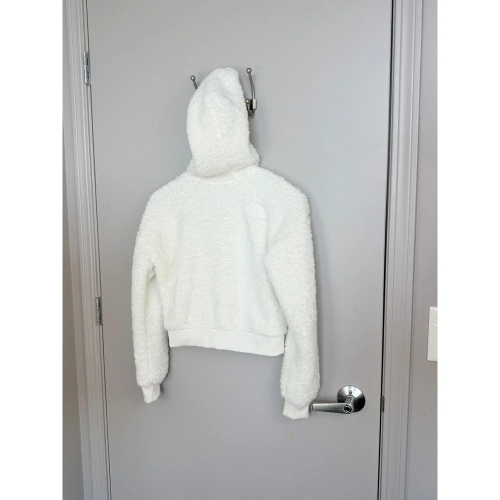 The North Face Fleece Hoodie Girls L 12 Cream High Pile Full Zip Jacket